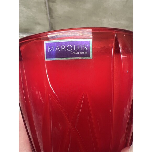 Marquis By Waterford Brookside Red Hurricane Candle RUBY Red ~ Cinnamon RARE - Picture 8 of 9